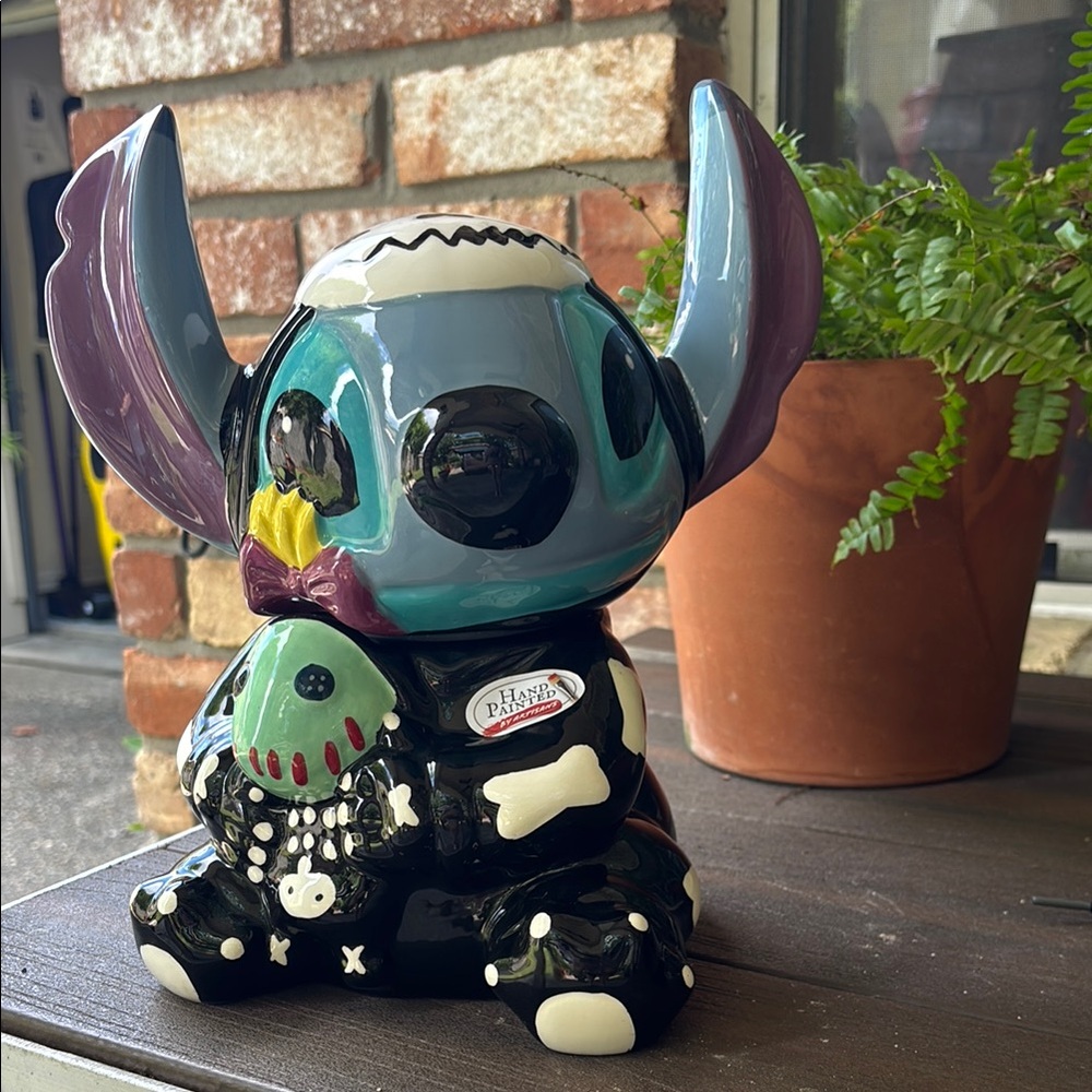 Disney Stitch Halloween Cookie Jar - Black, Blue, and Purple